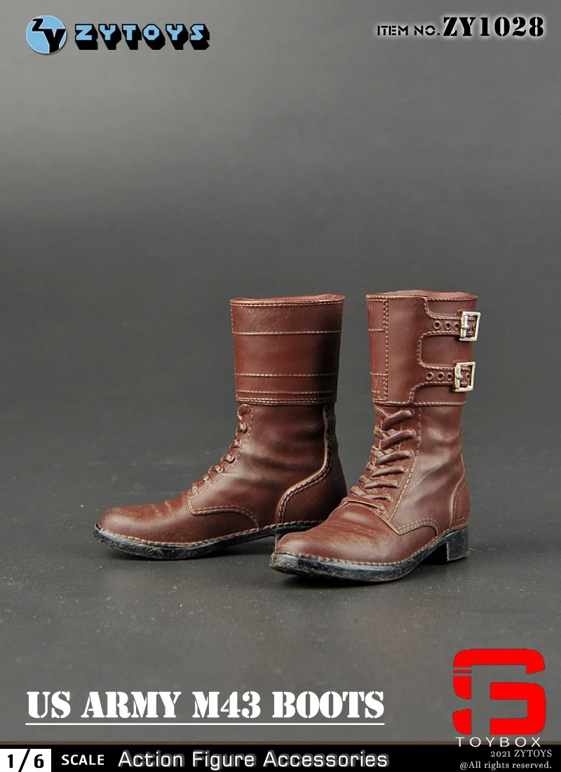 W magazynie ZYTOYS ZY1028 1/6 Skala US Army M43 Brązowe buty bojowe Męskie buty żołnierza Model Pasuje do 12-calowych lalek z figurkami akcji