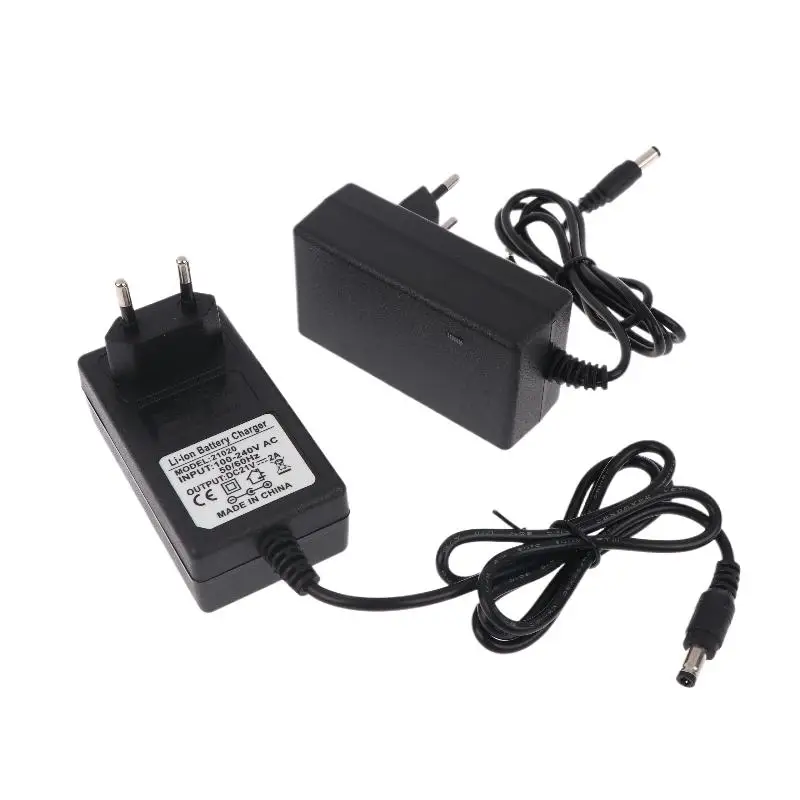 21V Lithium Battery Charger Fireproof Material 1A 2A EU Plug Power Adapter for 18V Electric Screwdriver Batteries
