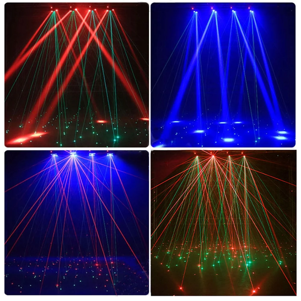 3 in 1 Spider Light DMX512 Atmosphere Beam Lamp Disco Wedding Holiday Lighting Home Party Laser Projector