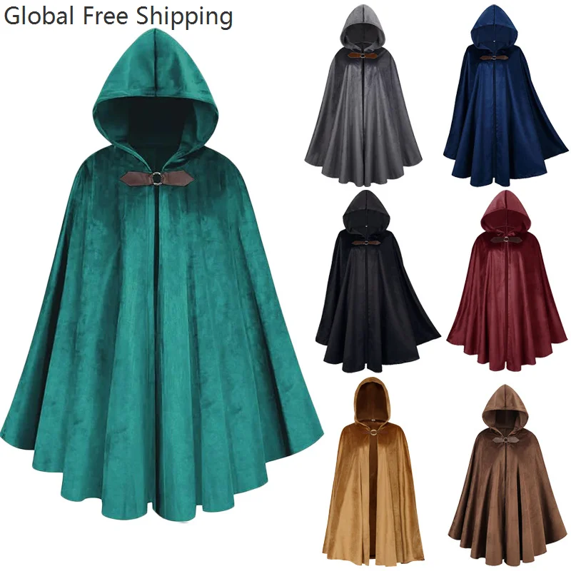 القرون الوسطى الغزلان المخملية فارس عباءة جديدة هالوين أنيمي خمر المحارب الرجال تأثيري حلي كيب كرنفال ملابس خارجية للحفلات 2026 #1