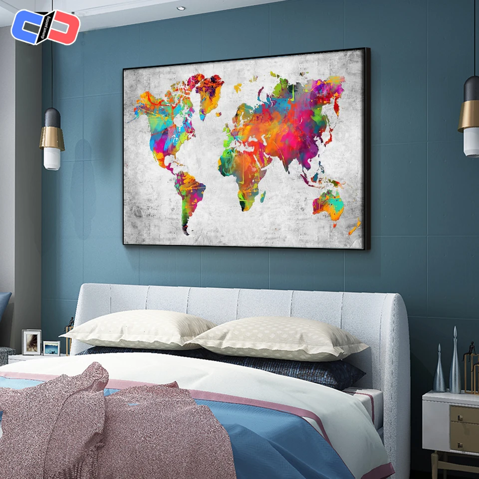 Pieno quadrato/rotondo pittura diamante mappa del mondo 5D fai da te diamante ricamo vendita paesaggio mosaico immagine di strass decorazioni per la