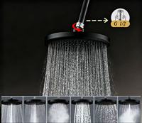 New 6 Modes Large Flow Supercharge Rainfall Shower Head 230mm Round High Pressure Top Spray Rain Showerhead Bathroom Accessorie