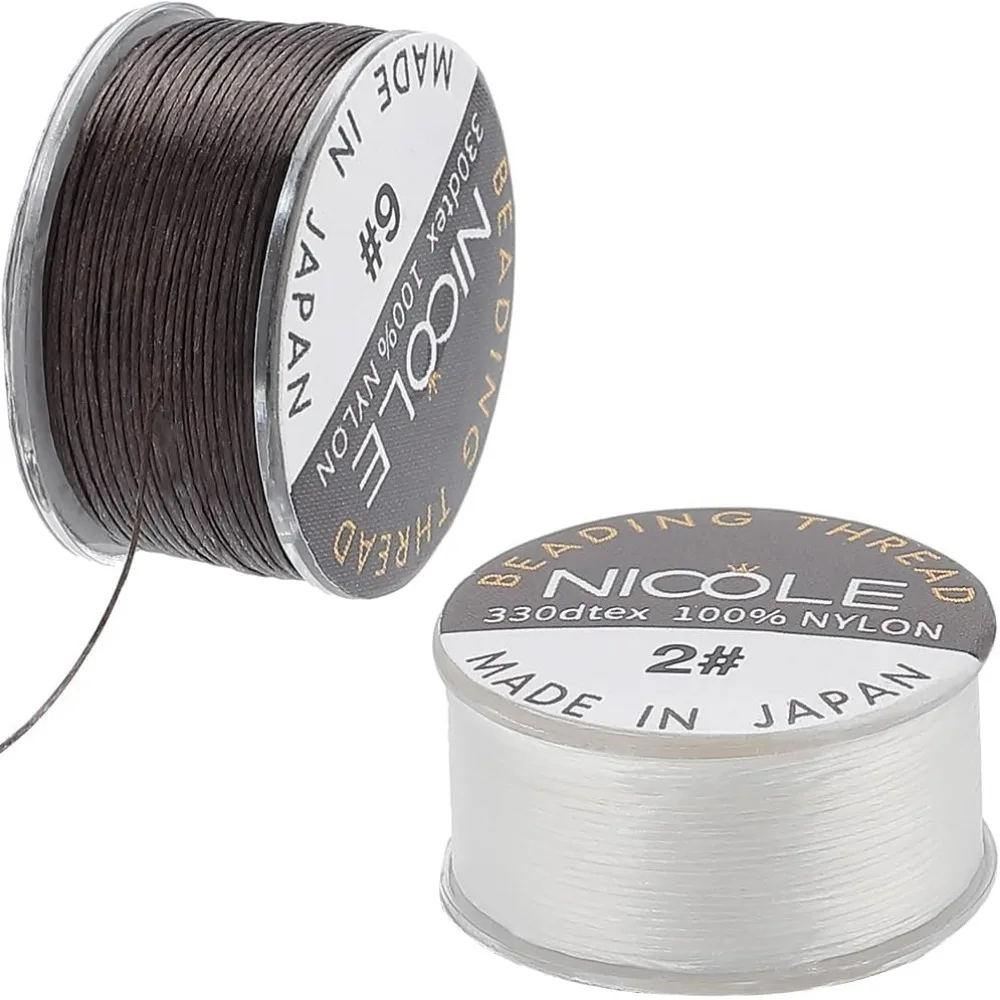 

0.1mm Nylon Seed Bead Thread 100 Yards Black White Bracelet Cord Beading Thread Invisible Sewing Thread Nylon Braided
