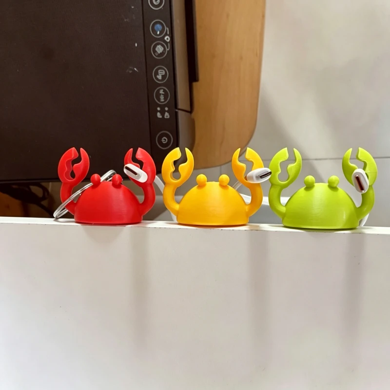 1pc/2pcs Cute Crab Cable Organizer Clip Data Cable Stand Mobile Phone Charging Cable Organizers Fixer Desk Wire Tidy Holder