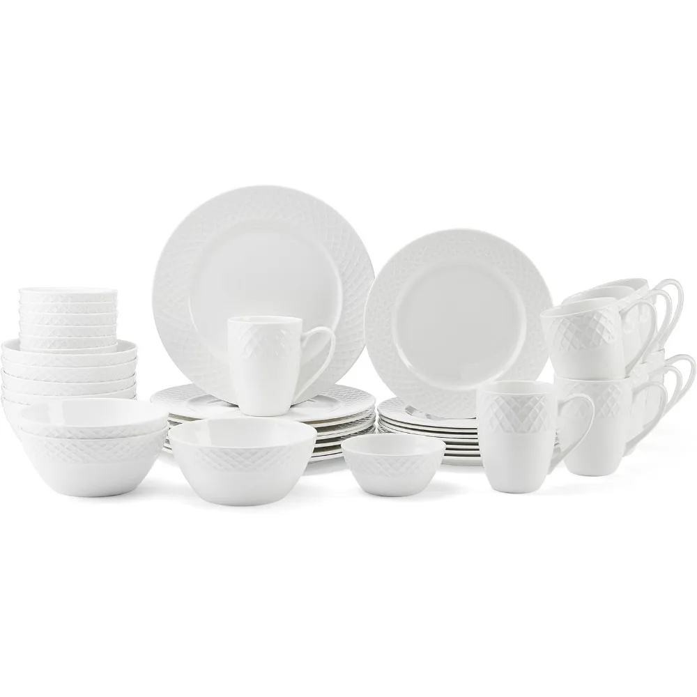 

40 Piece Dinnerware Set, Service For 8,40 Piece Dinnerware Set