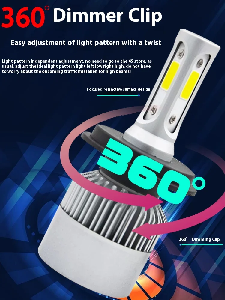 

Автомобильные светодиодные фары H1/H3/H4/H7 35000LM Комбинированные противотуманные фары 9005/9006/9012 6000K Холодные белые лампочки Plug and Play