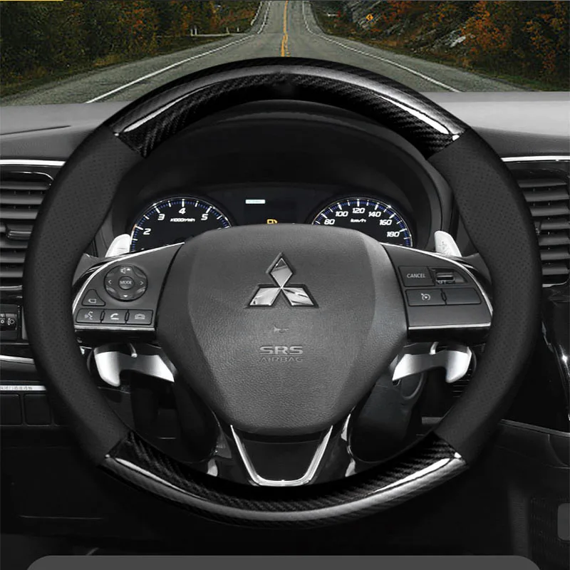 Universal non-slip Carbon Fiber Leather Car steering wheel For Mitsubishi Outlander 2016 - 2019 ASX18 Eclipse Cross 2018