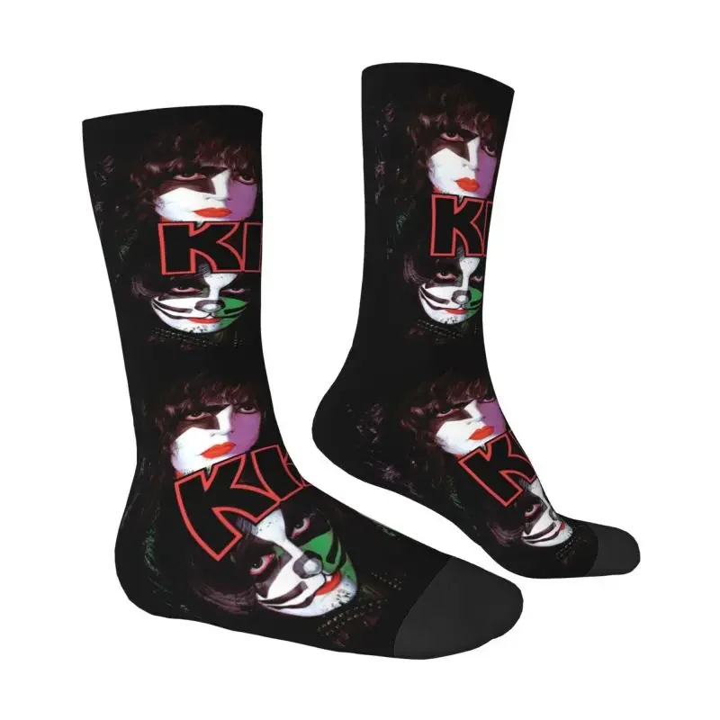 Spaß Herren Heavy Metal Kiss Band Kleid Socken Unisex bequeme 3D-Druck Rock and Roll atmungsaktive Crew Socke