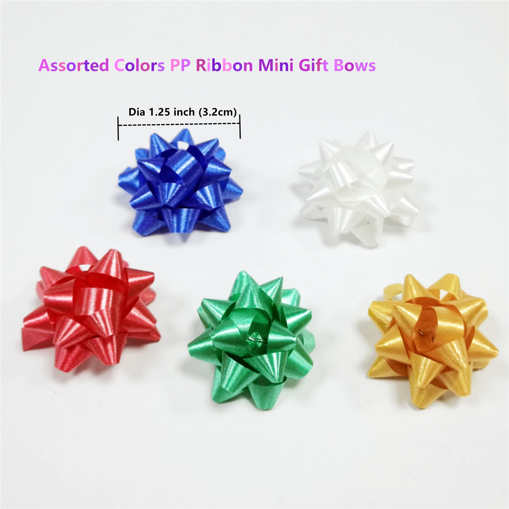 90PCS PP Ribbon Confetti Bows Small Star Gift Bows for Presents Wrapping Parties Holidays Celebartion Daily Life Decoration