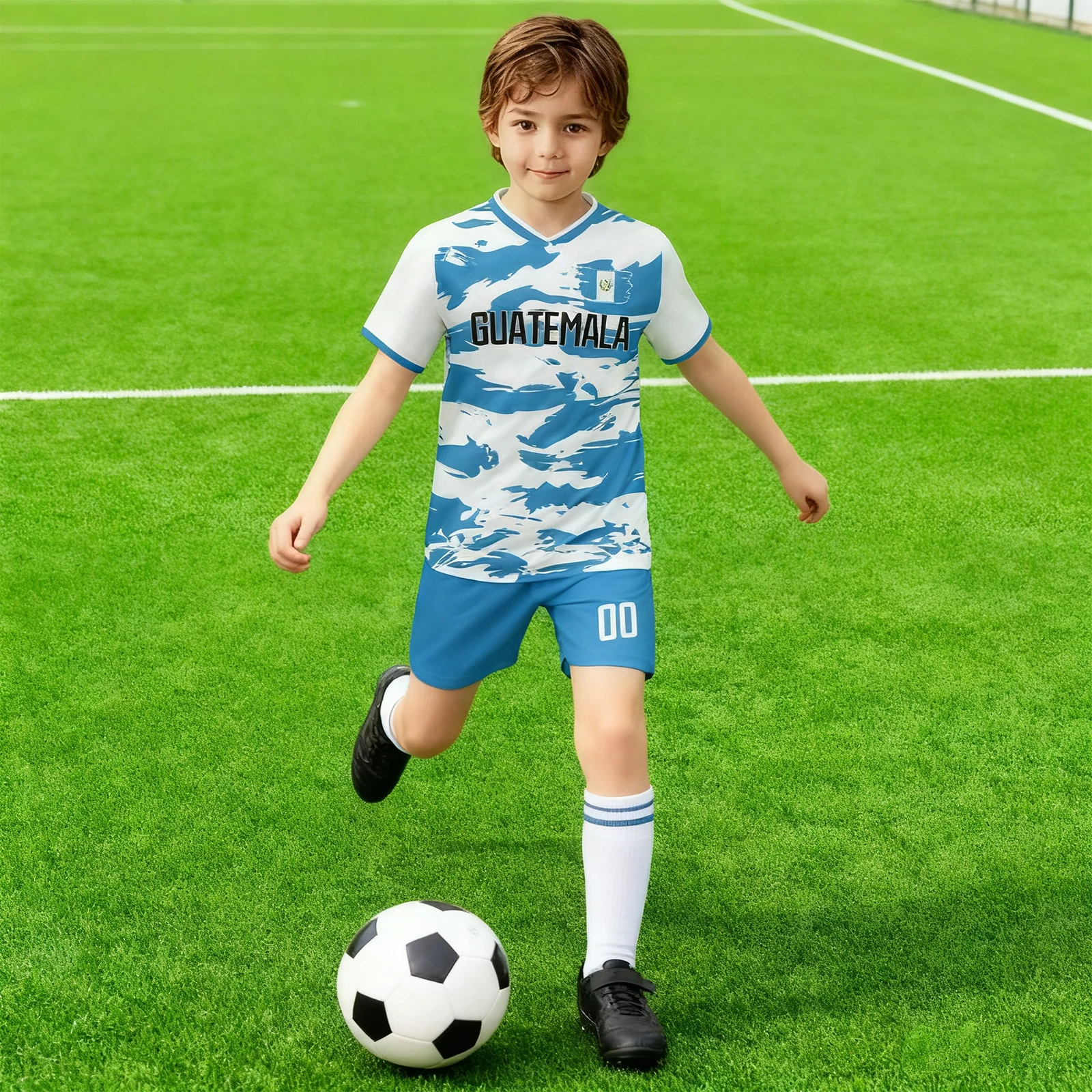 

Изготовленная на заказ футбольная майка Гватемала с печатным именем и номером, комплект шорт из джерси Гватемалы для детей, мальчиков и девочек, футбольная форма для фанатов