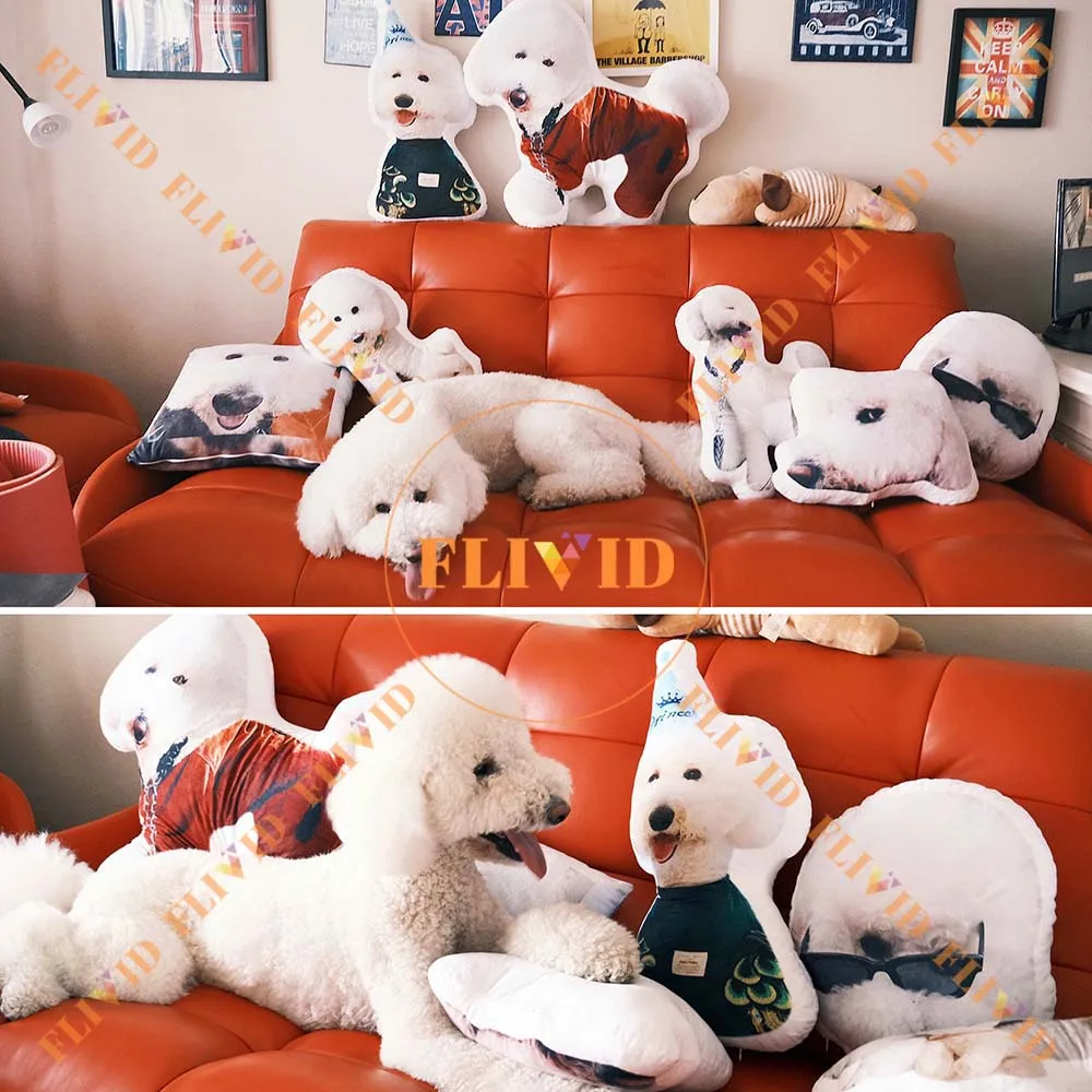 Custom Pet Animals Photo Pillow,Personalized 3D Dog Cat Pillow,Funny Pets Memorial Cushion Creative Gift Sofa Throw Pillow