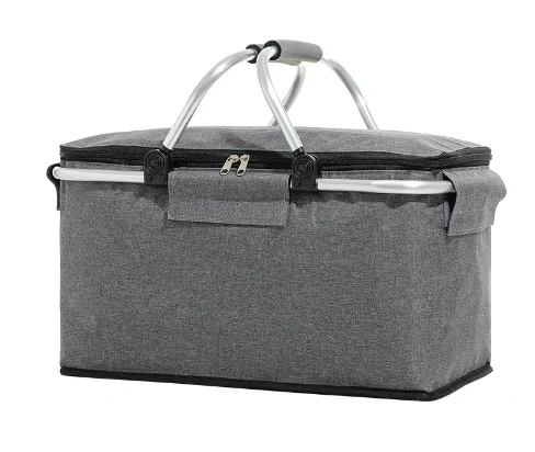 

Stylish Large Insulated Foldable Picnic Basket Cooler Bag With Handles Waterproof Spacious For Travel Beach Camping Outdoor