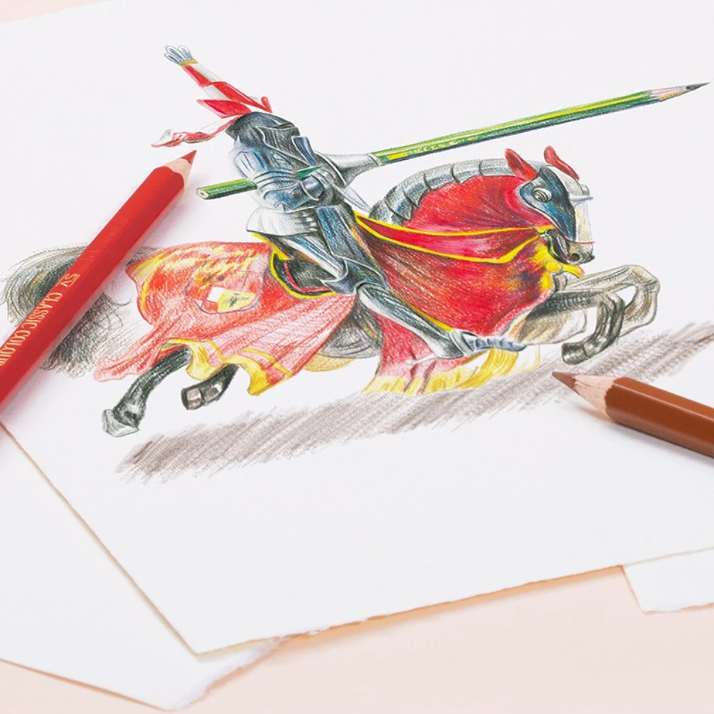 مجموعة أقلام رصاص ملونة 12-100 لونًا من فابر كاستل صندوق كلاسيكي قائم على الزيت لرسم الرسم الاحترافي أقلام تلوين فنية ذاتية الصنع