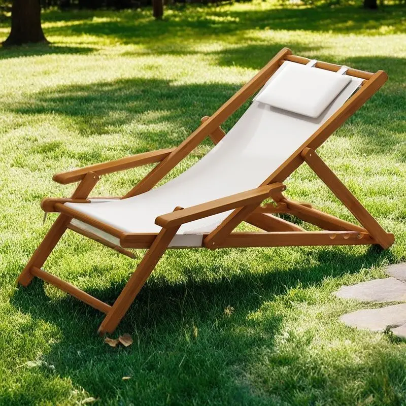

Foldable recliner home courtyard balcony lunch break chair outdoor canvas camping dual-purpose sand new beach