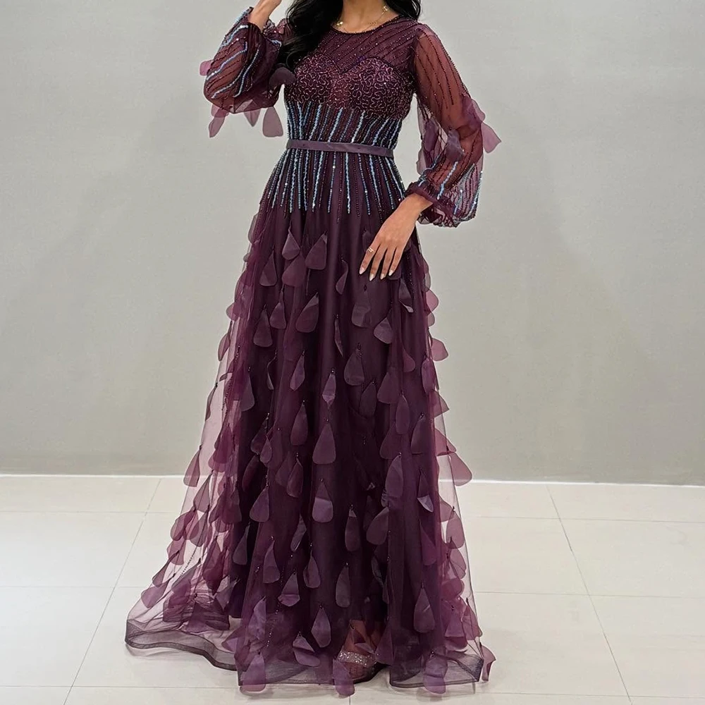 

Вечерние платья трапециевидной формы по индивидуальному заказу, длиной до пола, с круглым вырезом и длинными рукавами, платье для выпускного вечера Fsahion, простое драпированное изысканное вечернее платье с блестками