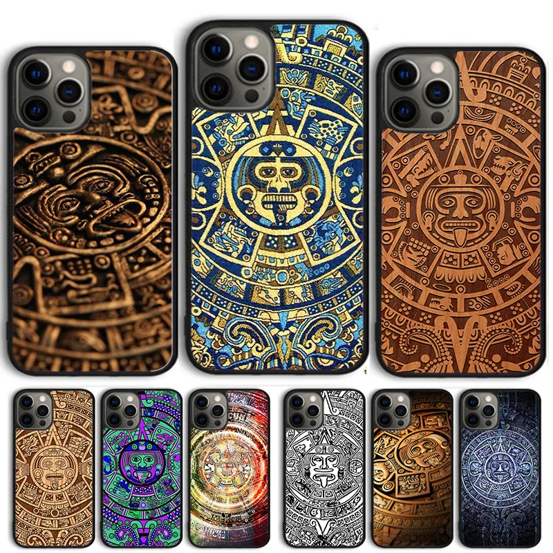 Mayan Calendar Phone Case for iPhone 16 15 SE2020 6 7 8 Plus for Apple 13 11 12 14 Mini Pro Max Cover  coque fundas Shell