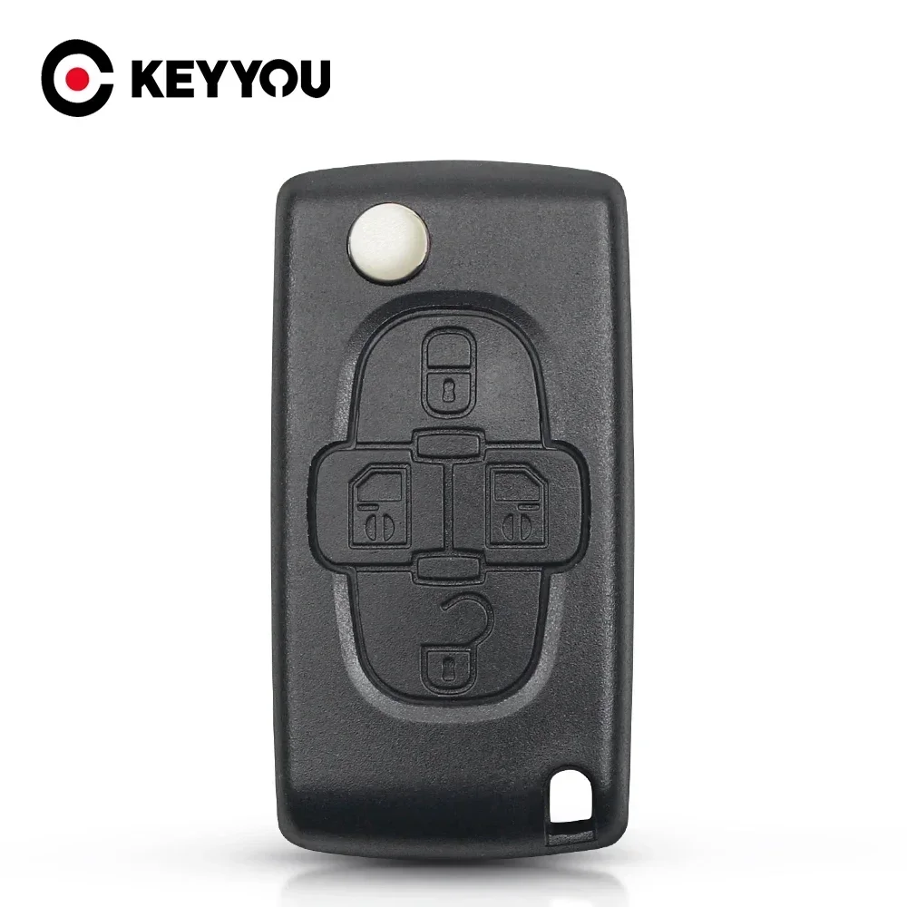 

KEYYOU 1PCS NEW For Peugeot 1007 For Citroen C8 For Fiat Uncut Blade CE0523 CE0536 Flip Car Remote Key Case Shell Fob