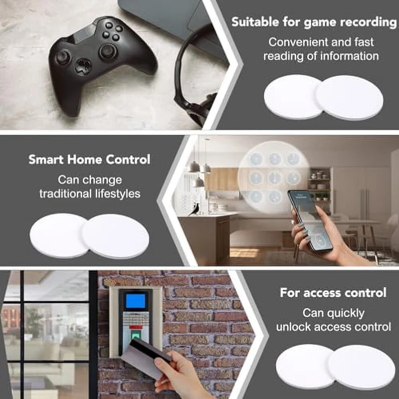 NTAG215 NFC Label Sticker 13.56MHz Blank Chip Adhesive Rewritable NFC Tag 504 Byte Memory for NFC Phones