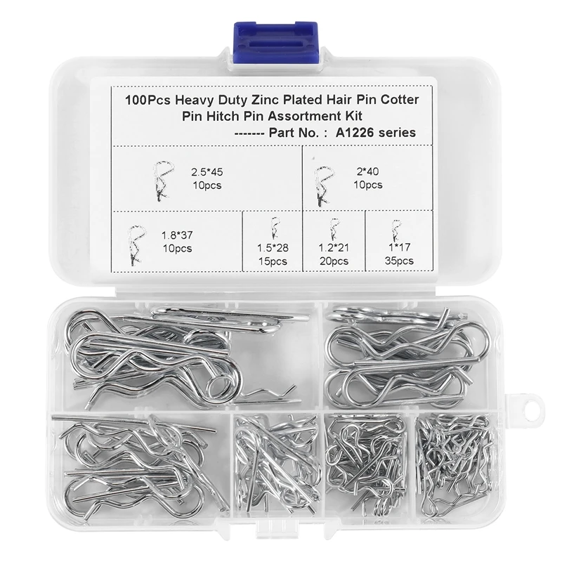 

100PCS M1 M1.2 M1.5 M1.8 M2 M2.5 Steel R Type Spring Cotter Pin Wave Shape Split Clip Clamp Hair Tractor Pin For Car