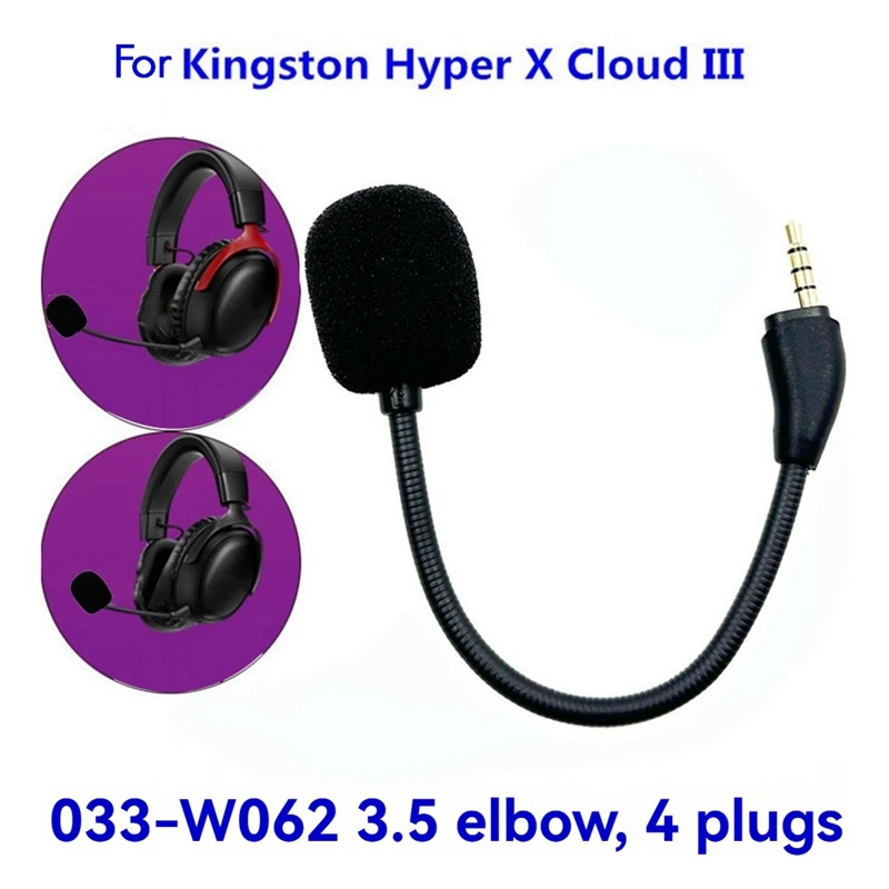 استبدل ميكروفون 3.5 ملم لسماعات الألعاب Kingston Hyper X Cloud Iil وسماعات الألعاب وميكروفون