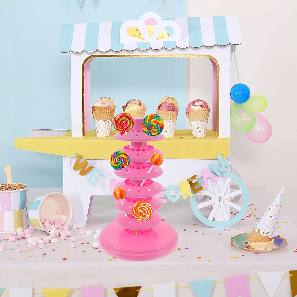 

2 Pcs Candy Display Stand Multi-function Lollipop Adjustable Holder Pp Delicate Rack Cake Drying