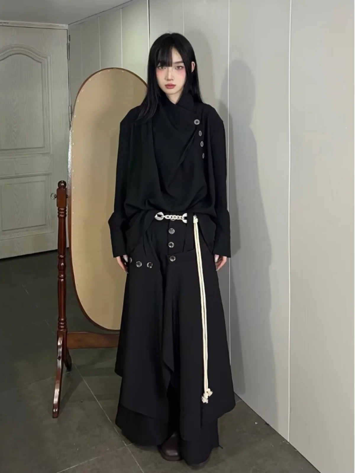 Niche Women Shirts Fashion Brand Shirt For Men Spring And Autumn 2024 New Irregular High-end Lazy Style Shirt