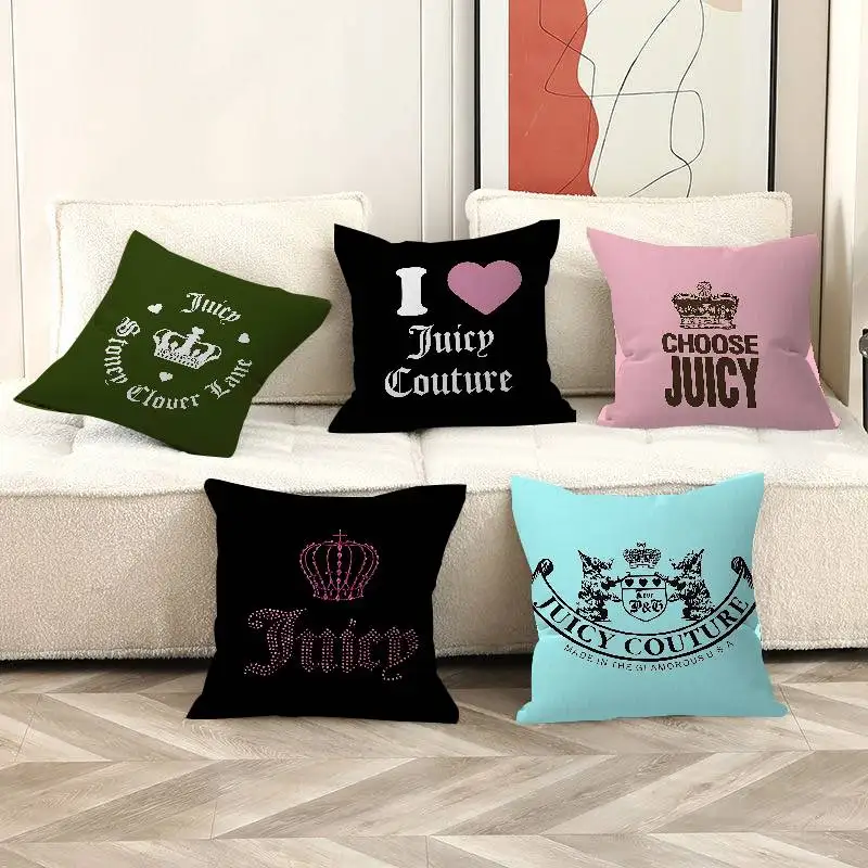 

J-Juicy Logo C-CoutureS-S Cushion Cover Inches Farmhouse Decor Home Throw Pillow Covers For Couch Decorations