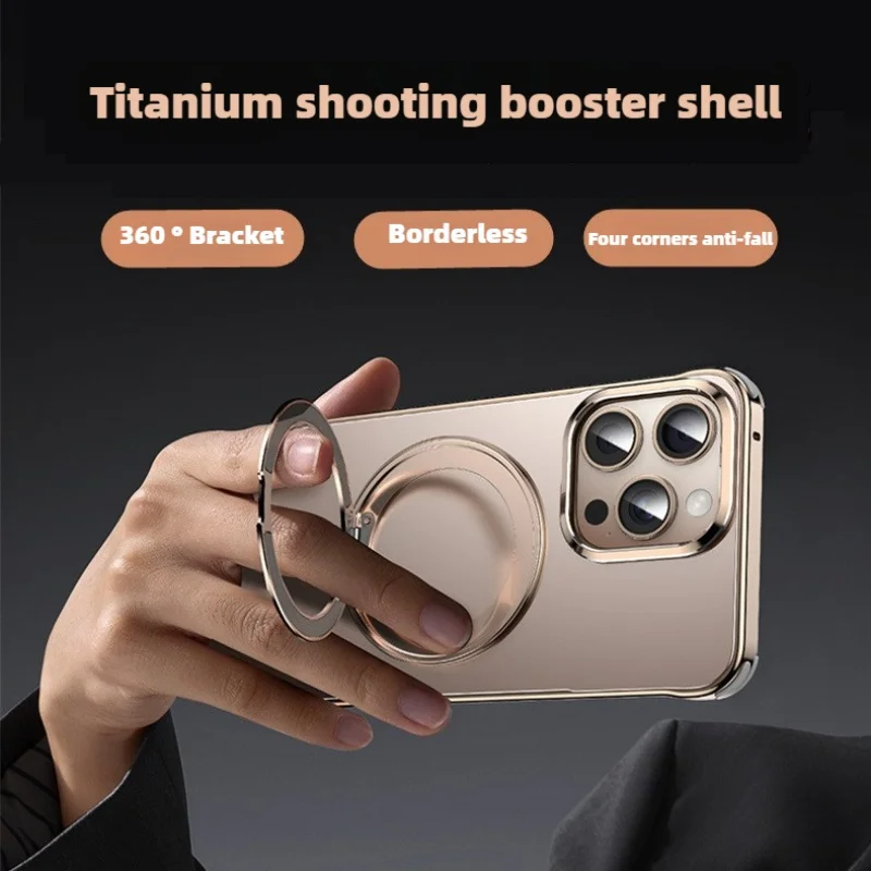 

Frameless titanium! for iPhone 16 Pro Max Case Drop resistant 360 ° bracket for iPhone 16 Pro Case
