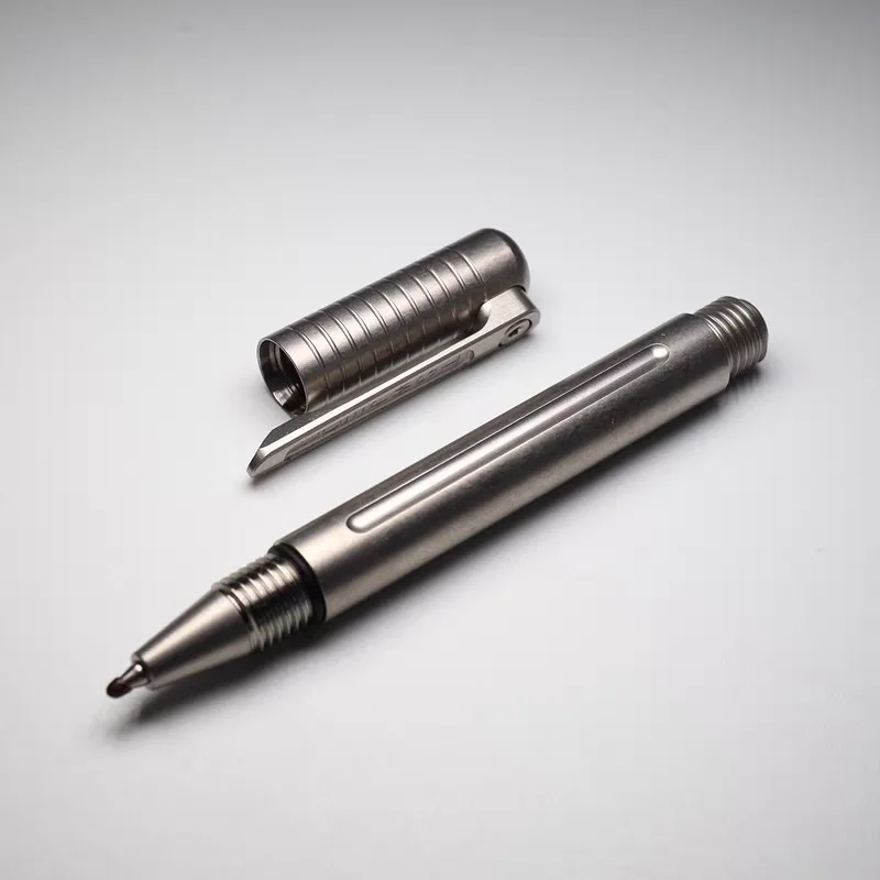 Full TC4 Titanium EDC Pen, Spiral Twist Mini Pen with Pocket Clip, Tactical Metal Ballpoint for Outdoor Writing and Survival G view 6