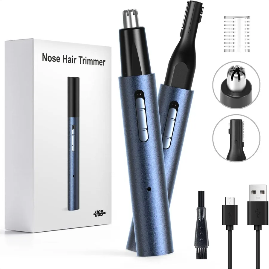 

Nose Ear Hair Trimmer 5 in 1 Rechargeable USB Trimmer for Men Women Painl Easy Cleansing Blue