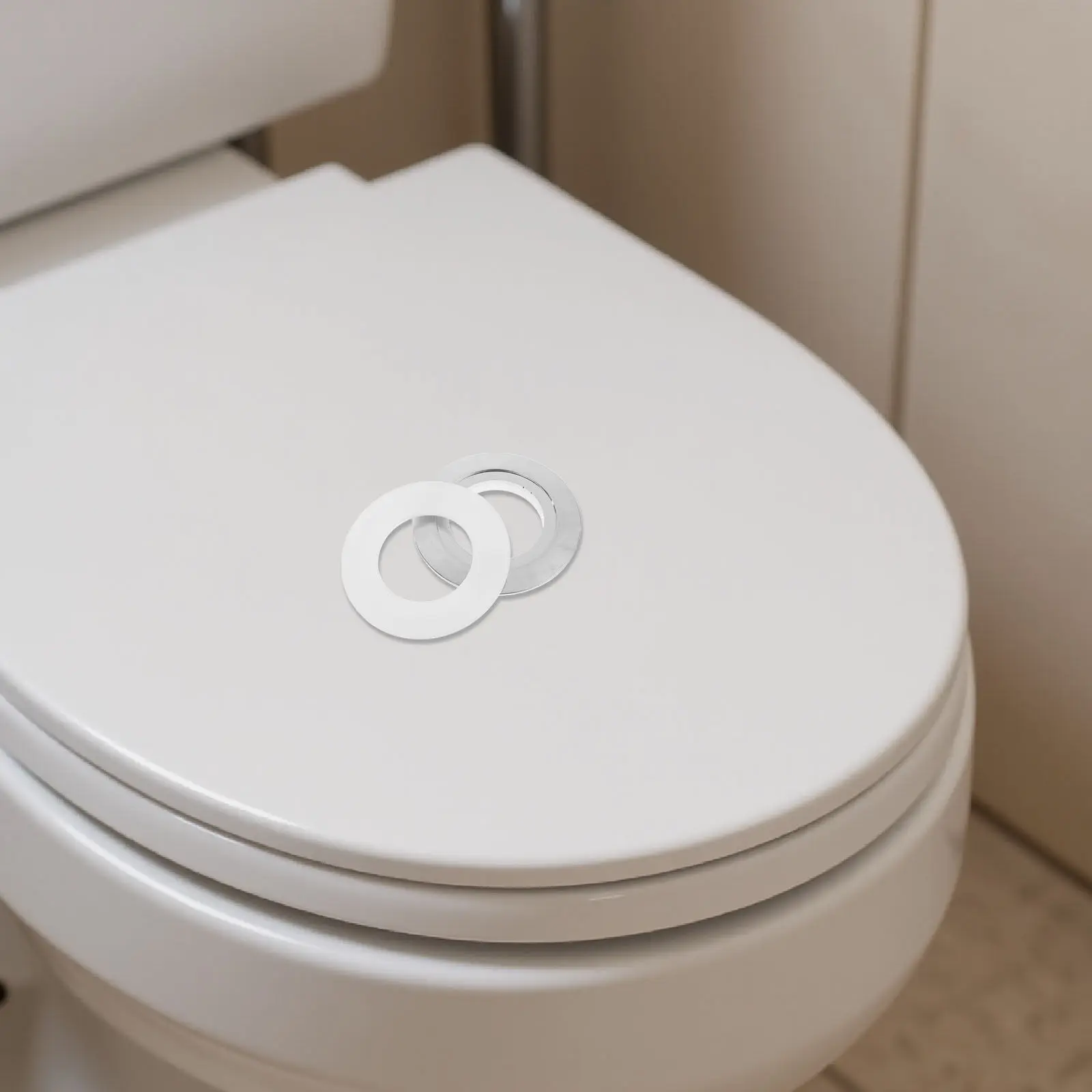

2Sets Dual Flush Toilet Button Converter Replacement Plate Toilet Tank Flush Auxiliary Easy Install Push Button Converter Gasket