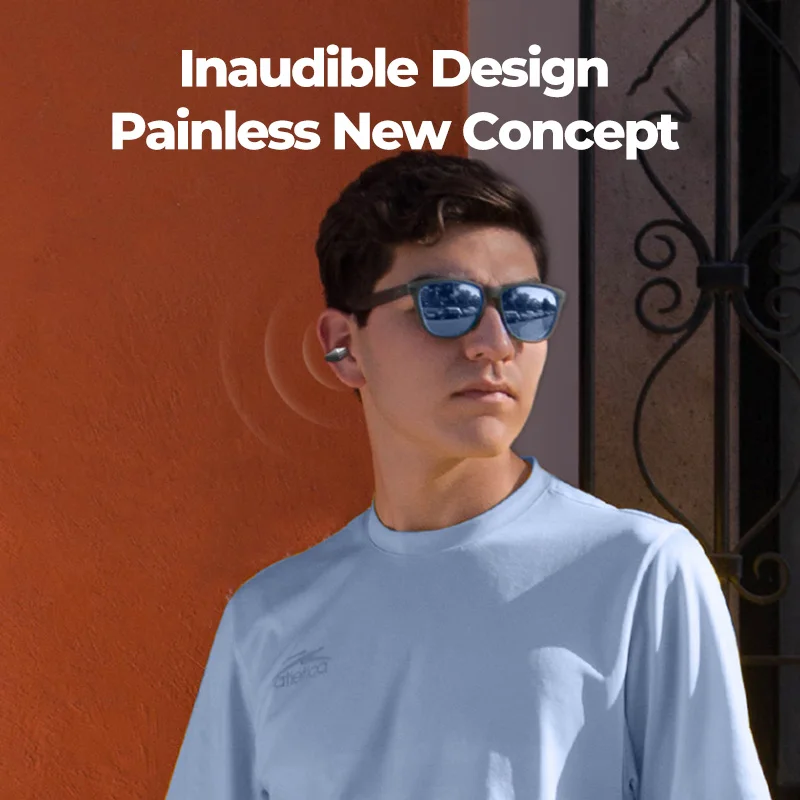 Headphone Nirkabel HiFi Konsep Konduksi Tulang TWS Bluetooth 5.2 Earphone Klip Telinga Headset Terbuka Musik Gaming Olahraga dengan Mikrofon