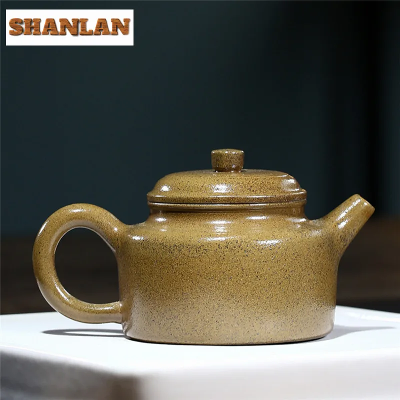 230ml Yixing Purple Clay Teapots Handmade Dezhong Pot Raw Ore Hyperthermy Section Mud Wood Burning Kettle Infuser Zisha Tea Set