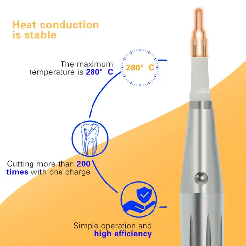 Imagen 2 del producto Exp-corte Dental de gutapercha, 8 puntas, batería AA calentada, modelo extraíble, cortador de dientes y encías, pluma hemostática de electrocoagulación