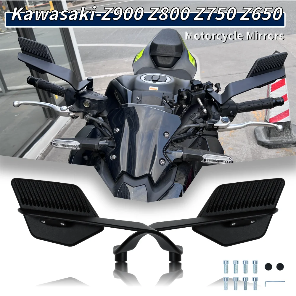 Rotate Motorcycle Side View Mirror For Kawasaki Z500 Z900 Z800 Z750 Z650 Z400 Z300 Z250 Z125 Adjustable Rearview Mirrors Kits