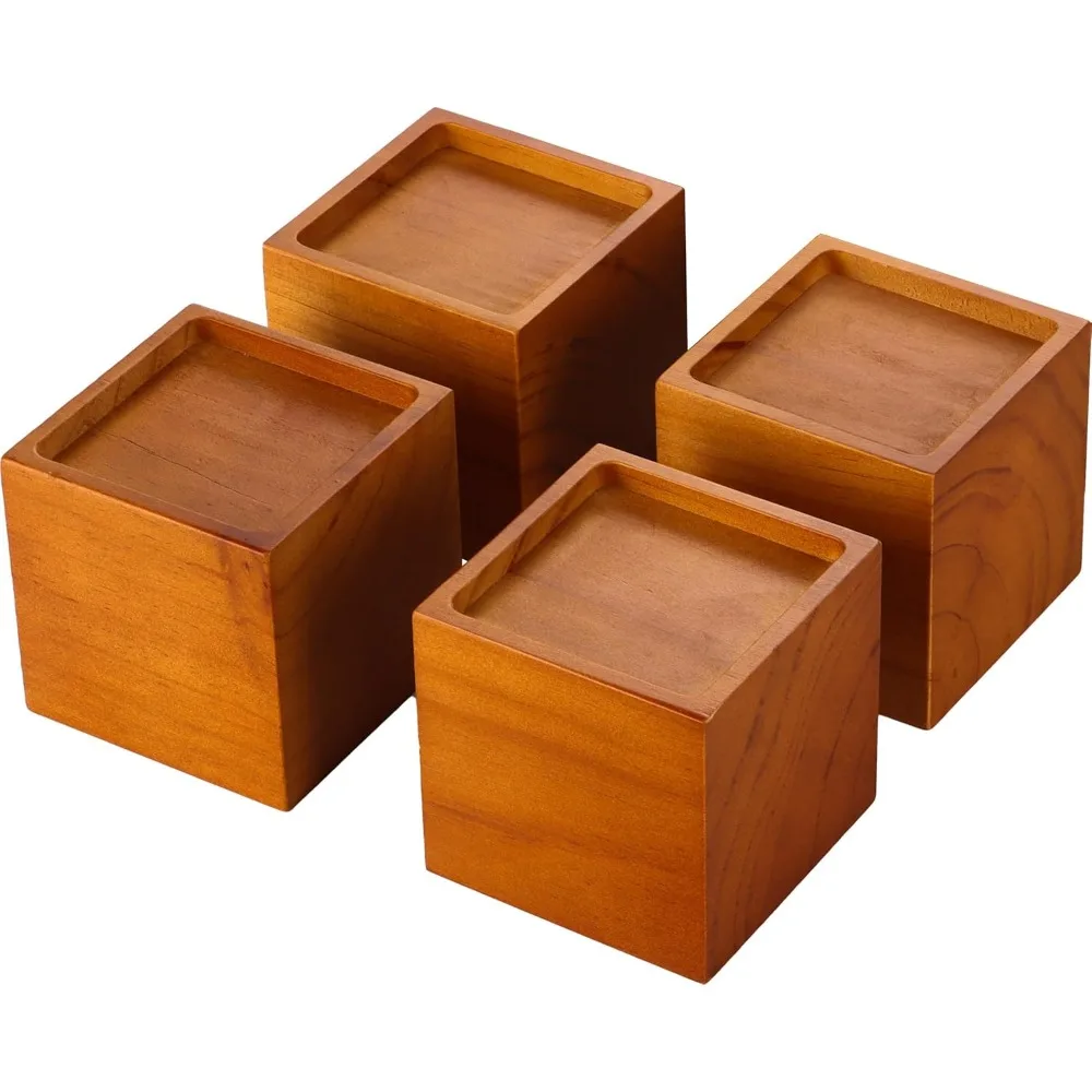 

Wood Bed Furniture Risers 4 Inch, Solid Pine Wood Furniture Risers: Enhance Durability, Comfort, and Style with Effortless