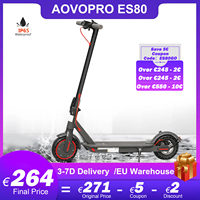 AOVOPRO ES80 Electric Scooter for Adults 350W 10.5AH Foldable Electric Scooter 31KM/H 8.5 Inch Off Road Tire Smart APP Scooter