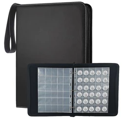 A4 coin album 3 ring PU leather Zipper binder coin collection supplies display Collectors 30 pockets inner pages photo album