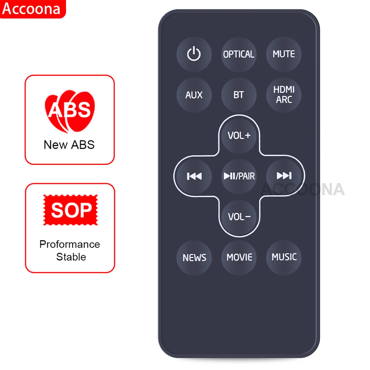 Remote Control For Dutch Originals DO-SV-BTSB2-B & Polaroid PLA18SB001 2.0 2.1 Channel Bluetooth Soundbar Sound Bar System