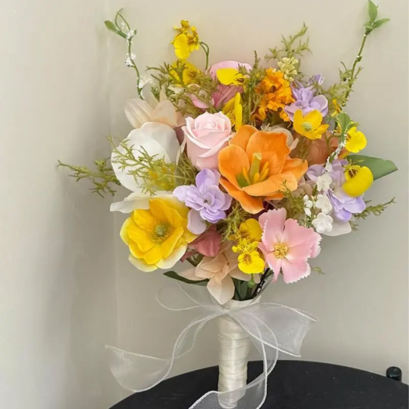 Creative Qixi Festival Engagement Bright Bouquet Finished Flowers Send Friends Girlfriend Engagement Wedding Bouquet