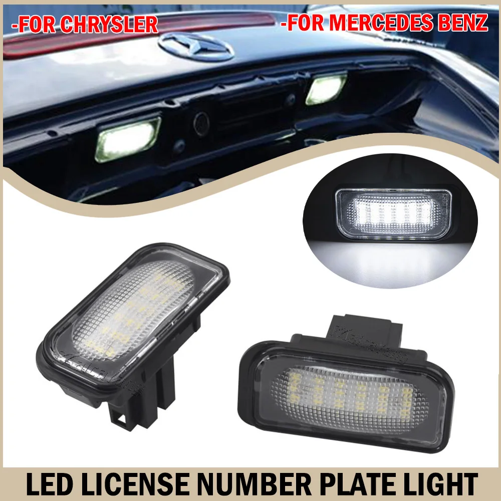 

2Pcs For Mercedes Benz C-class W203 R230 W209 C209 A209 SL CLK Class Chrysler Crossfire LED License Number Plate Light Lamp 2Pc