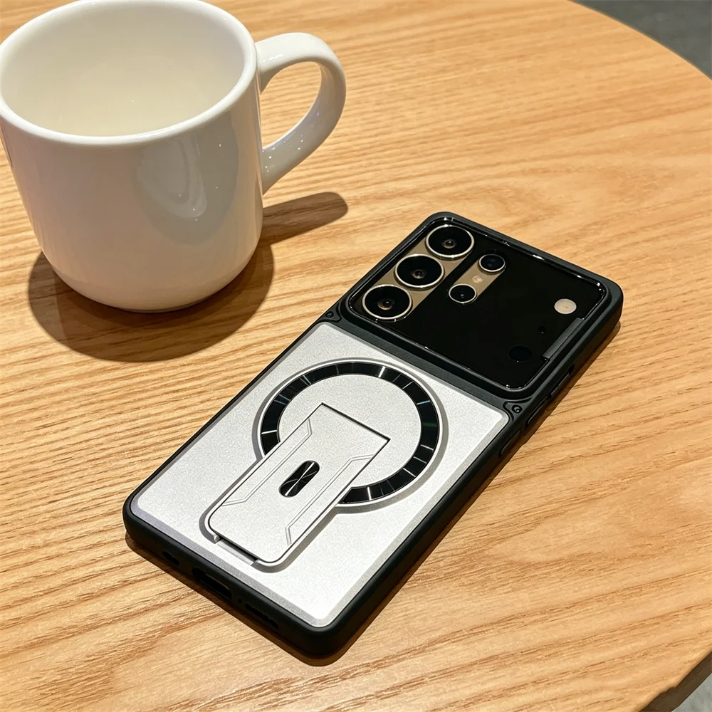 Luxury Lens Protection Case for Samsung Galaxy S26 S25 S24 S23 Ultra A57 A56 A37 A36 A17 A16 Invisible Kickstand Magnetic Cover