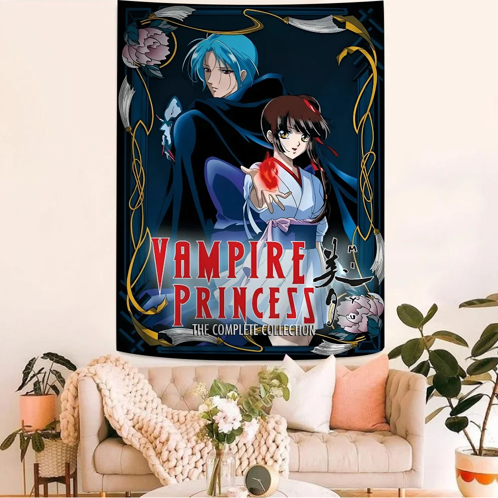 Vampire Princess Miyu Cartoon Tapestry Hippie Flower Wall Carpets Dorm Decor Art Home Decor