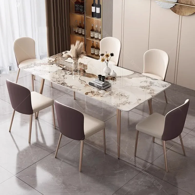 

Marble Nordic Dining Table Rectangle Modern Luxury Living Room Dining Table Italian Style Mesas De Comedor Home Furniture