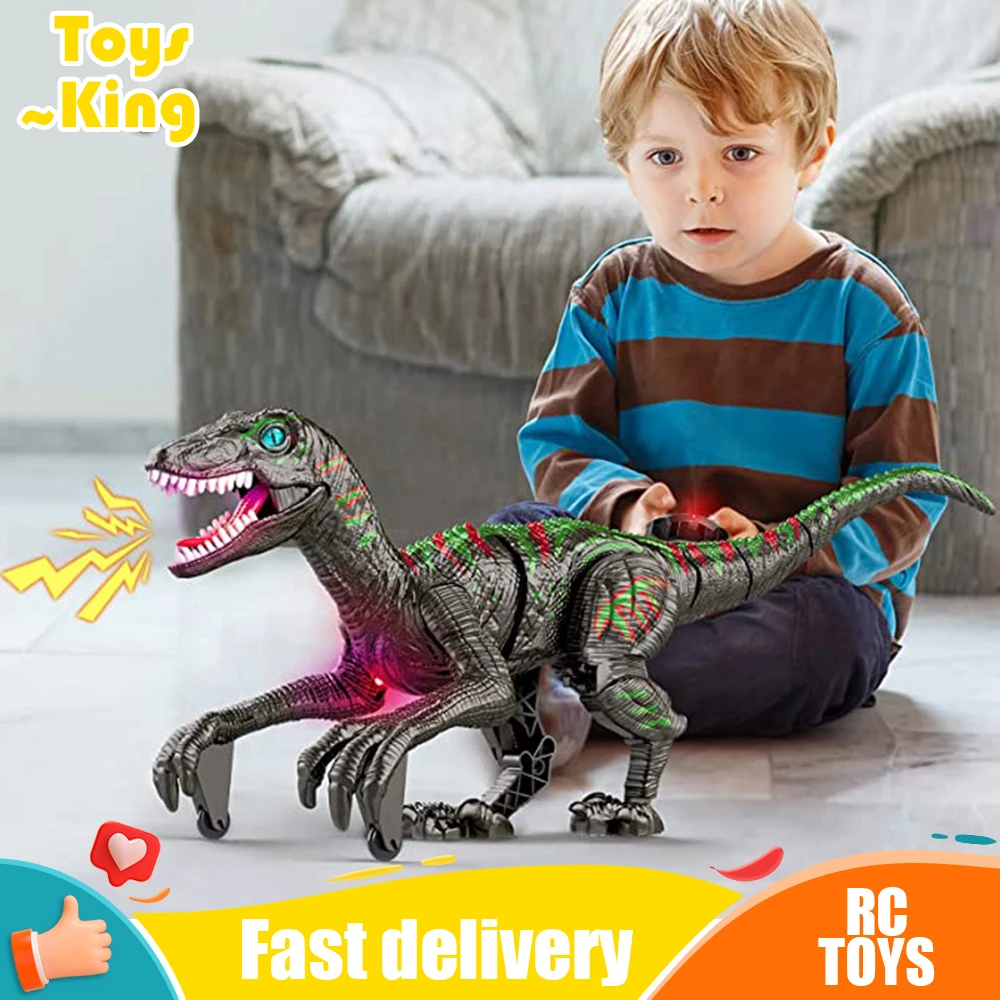 

Remote Control Velociraptor Toy Dinosaurs Imitates Walking with Sounds Raptor Dinosaur Electronics Robot Toys for Kids Gifts