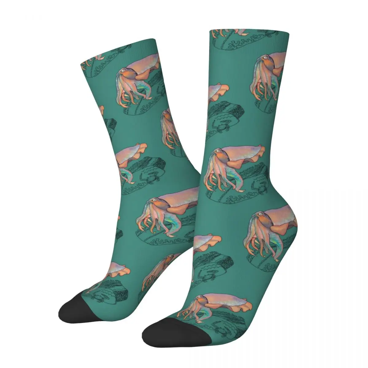 Giant Cuttlefish Doodle Sock Printed Man Polyester