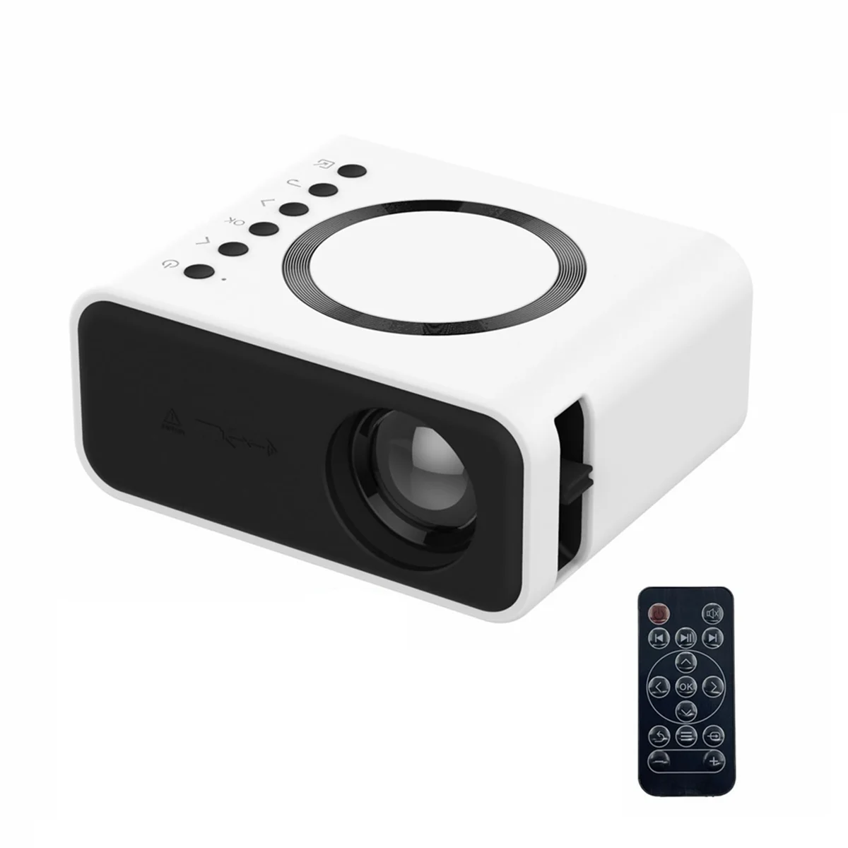 Mobile Video Mini Projector Theater Media Player Wired Wireless Same Screen Projector for iPhone Android - EU Plug