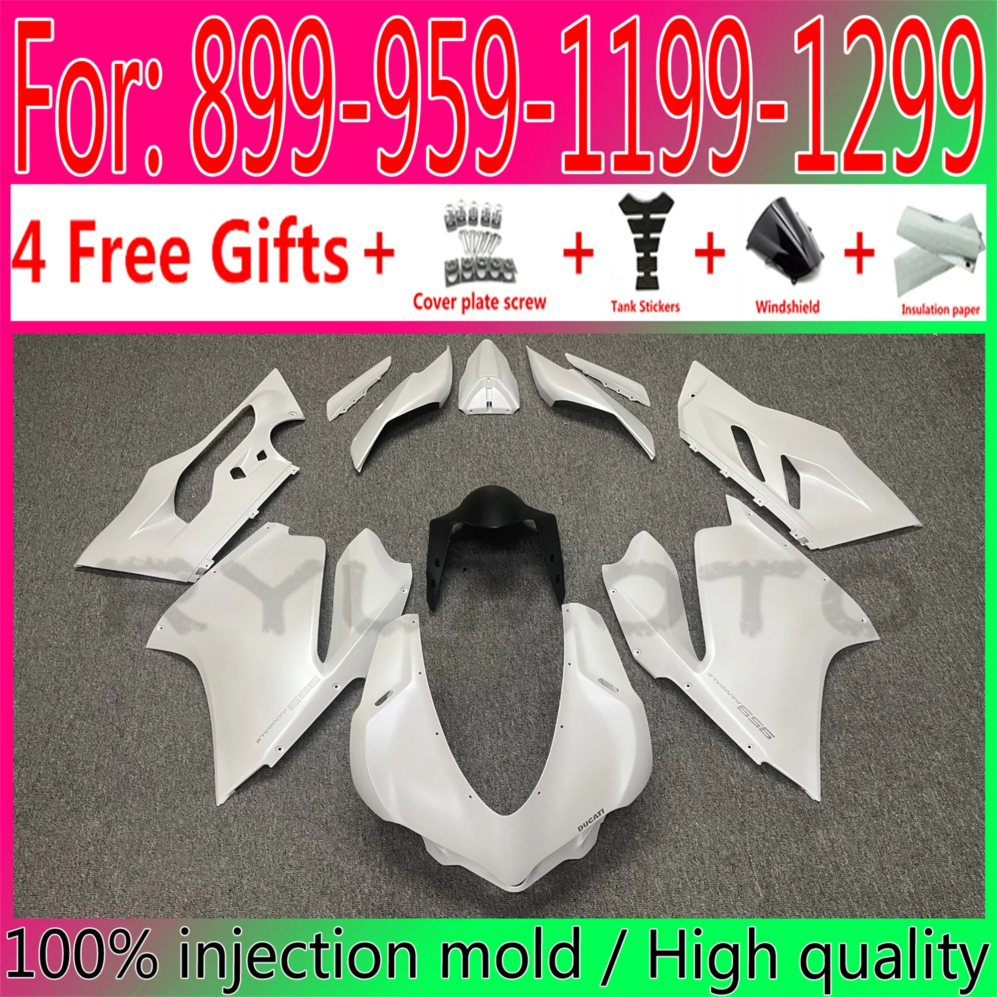 Injection Mold Motorcycle Whole Fairings Kit Fit For Ducati 899 1199 12 13 14 Panigale 959 1299 15 16 17 18 Fairing