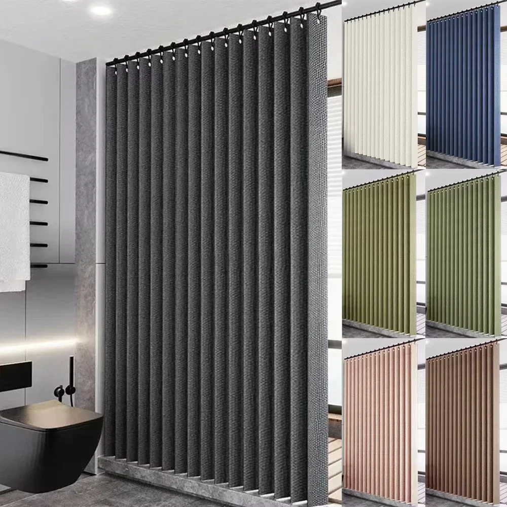 

Thickened Waterproof Mycin Color Shower Curtain Bathroom Partition Waterproof Moisture-proof Curtain for Toilet Bathroom 미드센추리