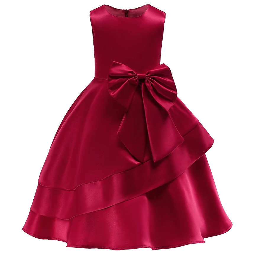 Fiocco senza maniche elegante Performance Festival Costume Girl Dress Princess Dress abbigliamento per bambini